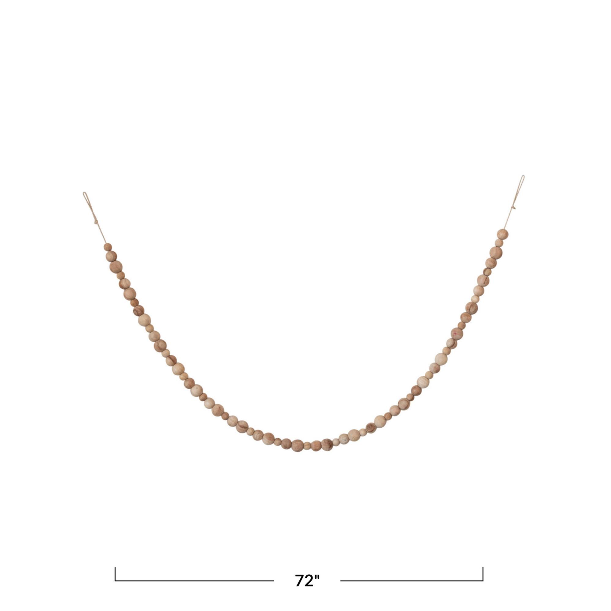 Hello Honey® 6ft. Natural Mango Wood Bead Garland
